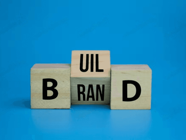 Wooden blocks spelling BRAND